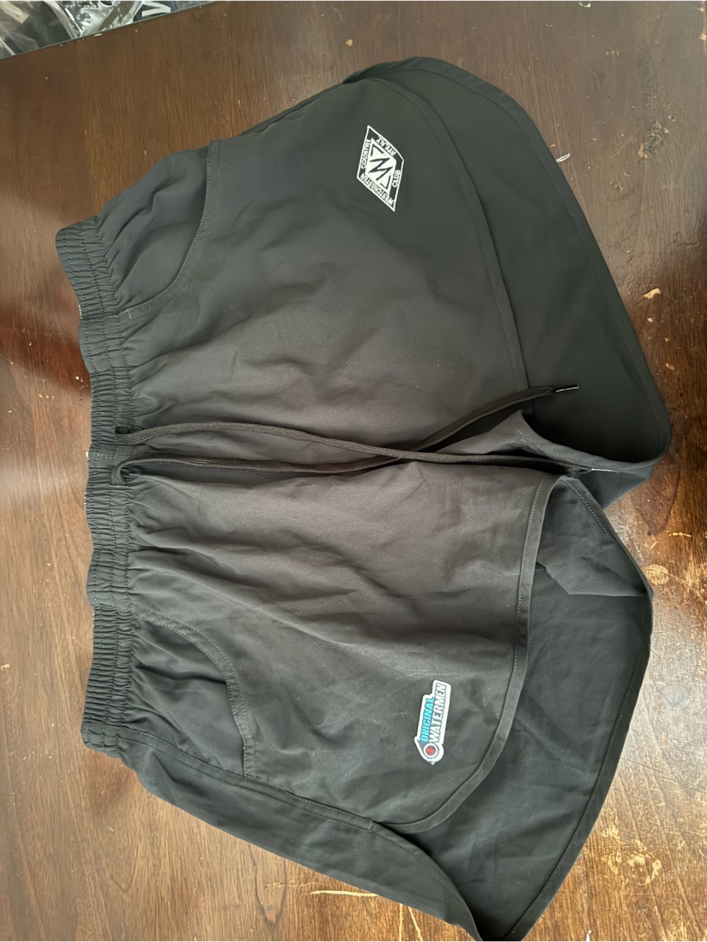 Black Athletic Running Shorts with Brand Patch (fits like a Medium for women)